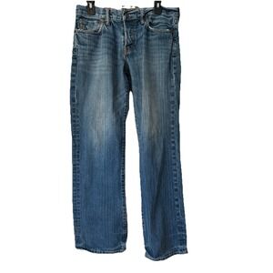 Abercrombie & Fitch Classic Straight Blue Medium Wash Button Fly Jeans 32x30